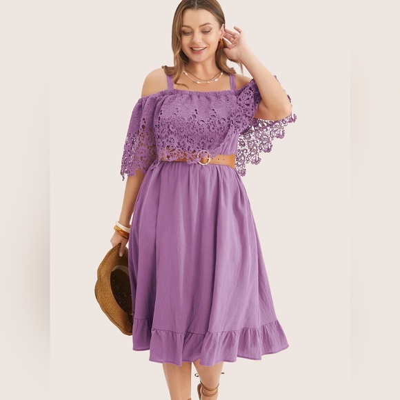 chinese dress ladies Sample Ruffle Hem Tie Back Lace Mini Dress main image 0